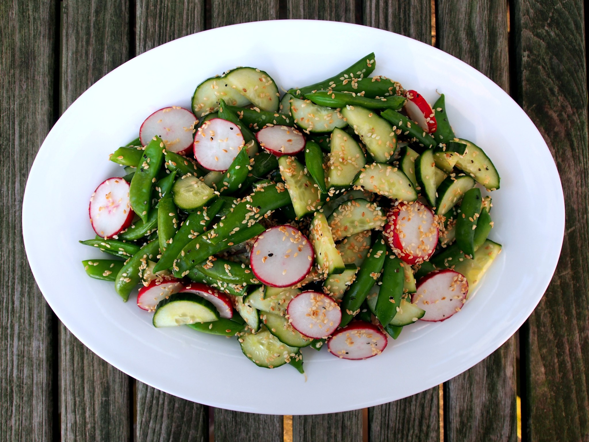 SUGAR SNAP PEA, RADISH AND CUCUMBER SALAD