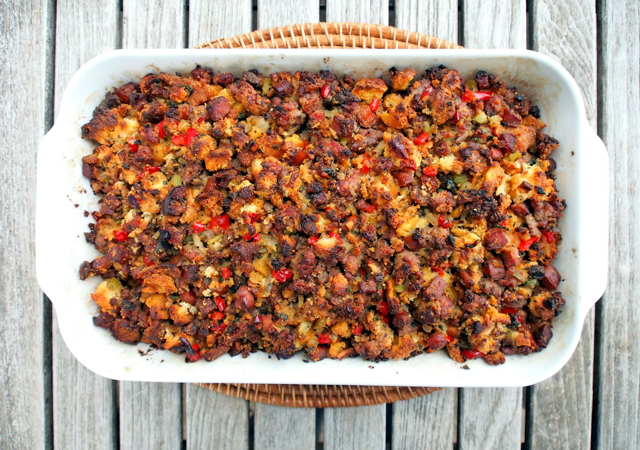CORNBREAD, PEPPER AND CHORIZO TURKEY STUFFING
