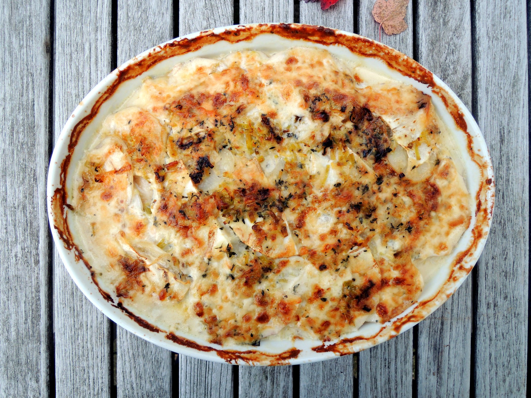 POTATO, CELERY ROOT AND LEEK GRATIN