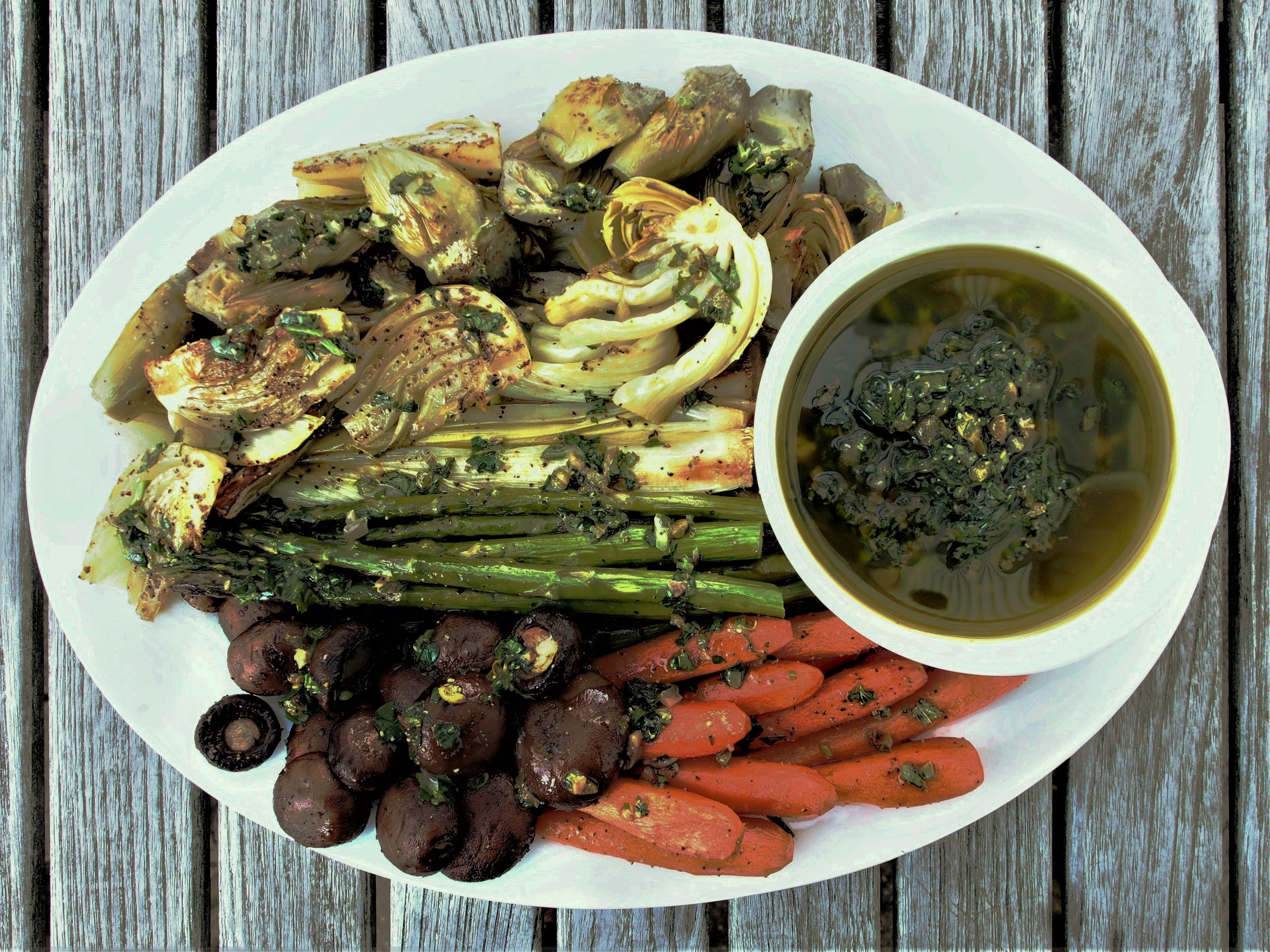ROASTED SPRING VEGETABLES WITH SALSA VERDE