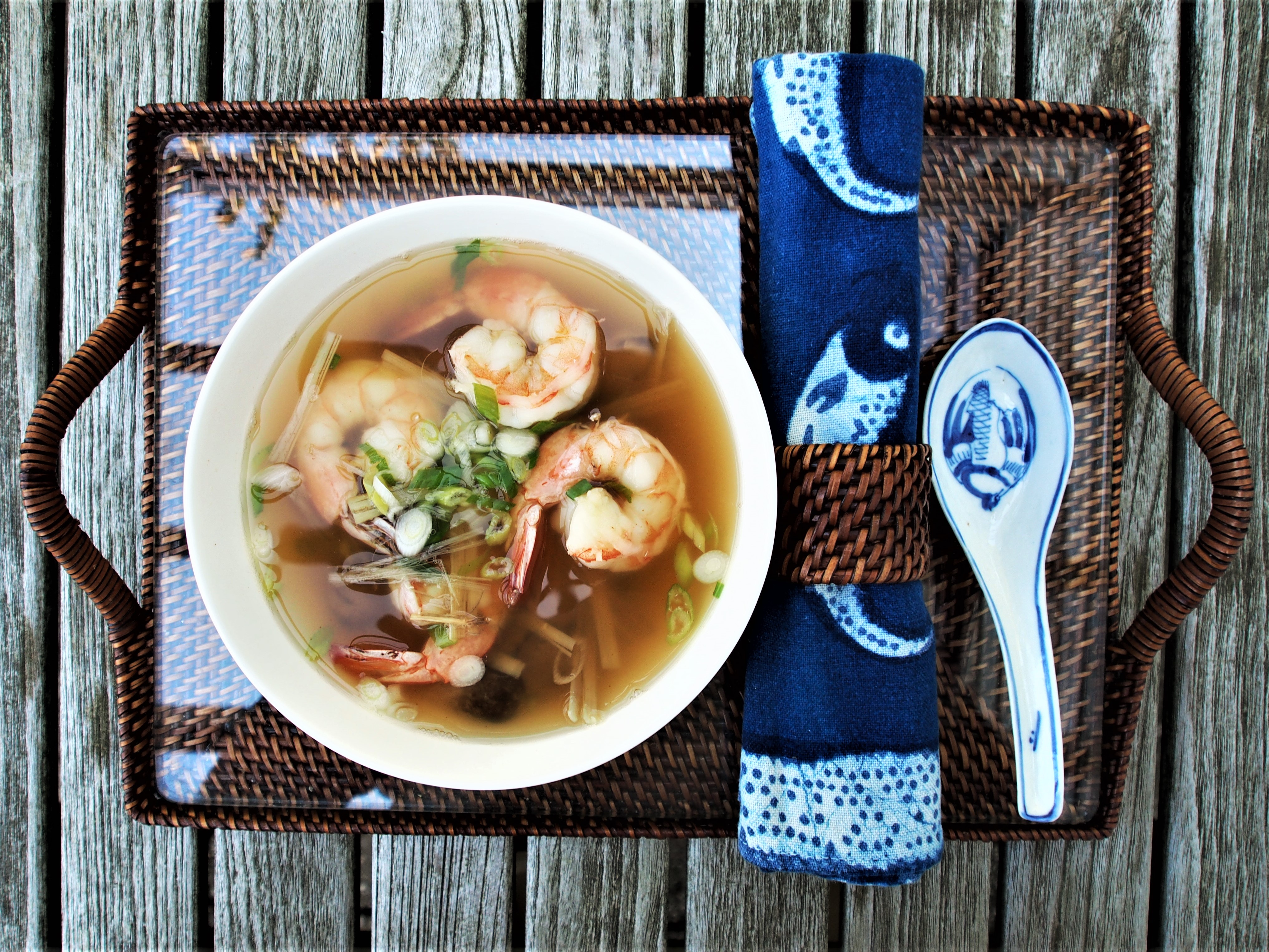 THAI LEMONGRASS, MUSHROOM AND SHRIMP SOUP