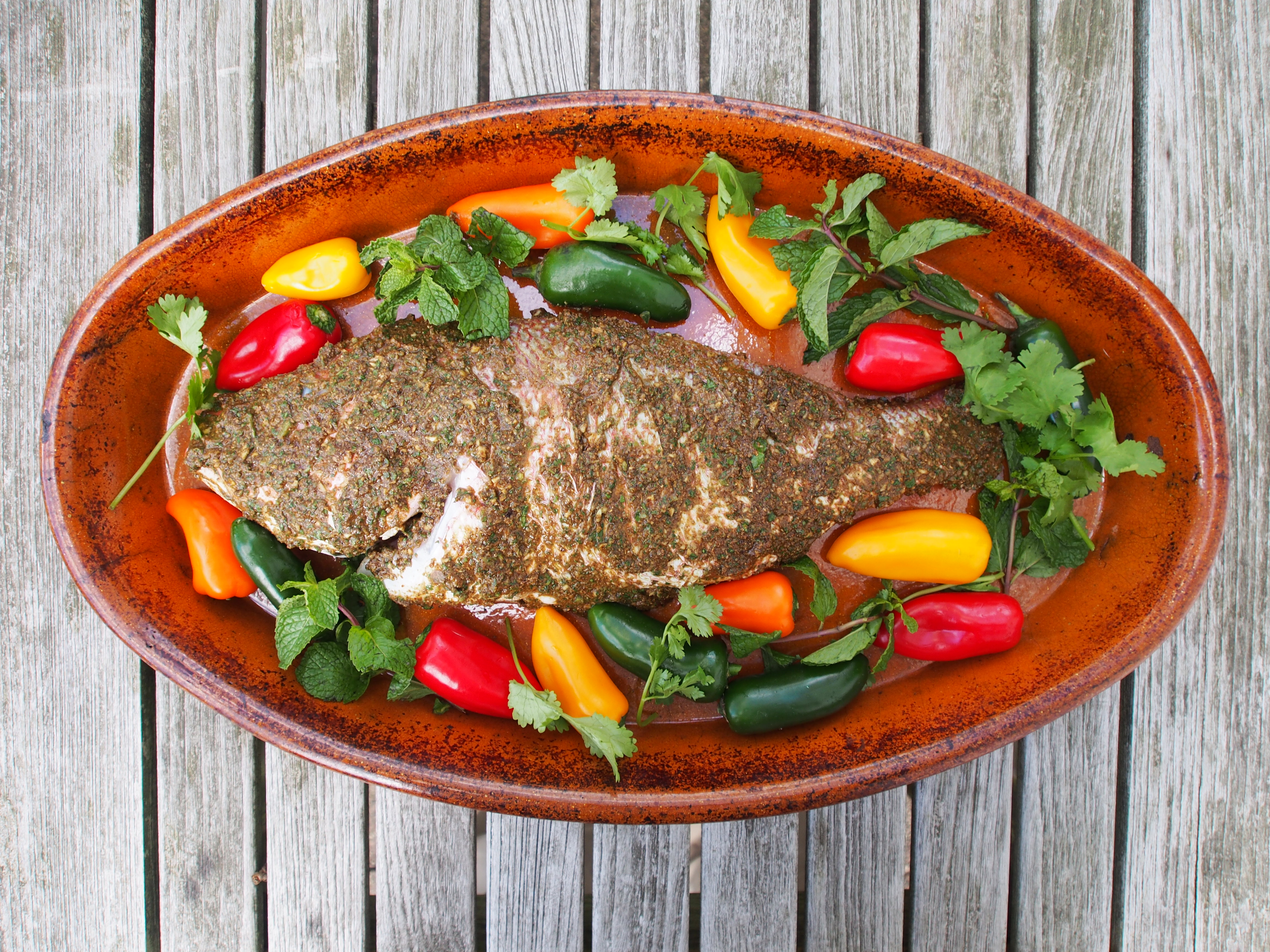 BOMBAY STYLE BAKED WHOLE RED SNAPPER