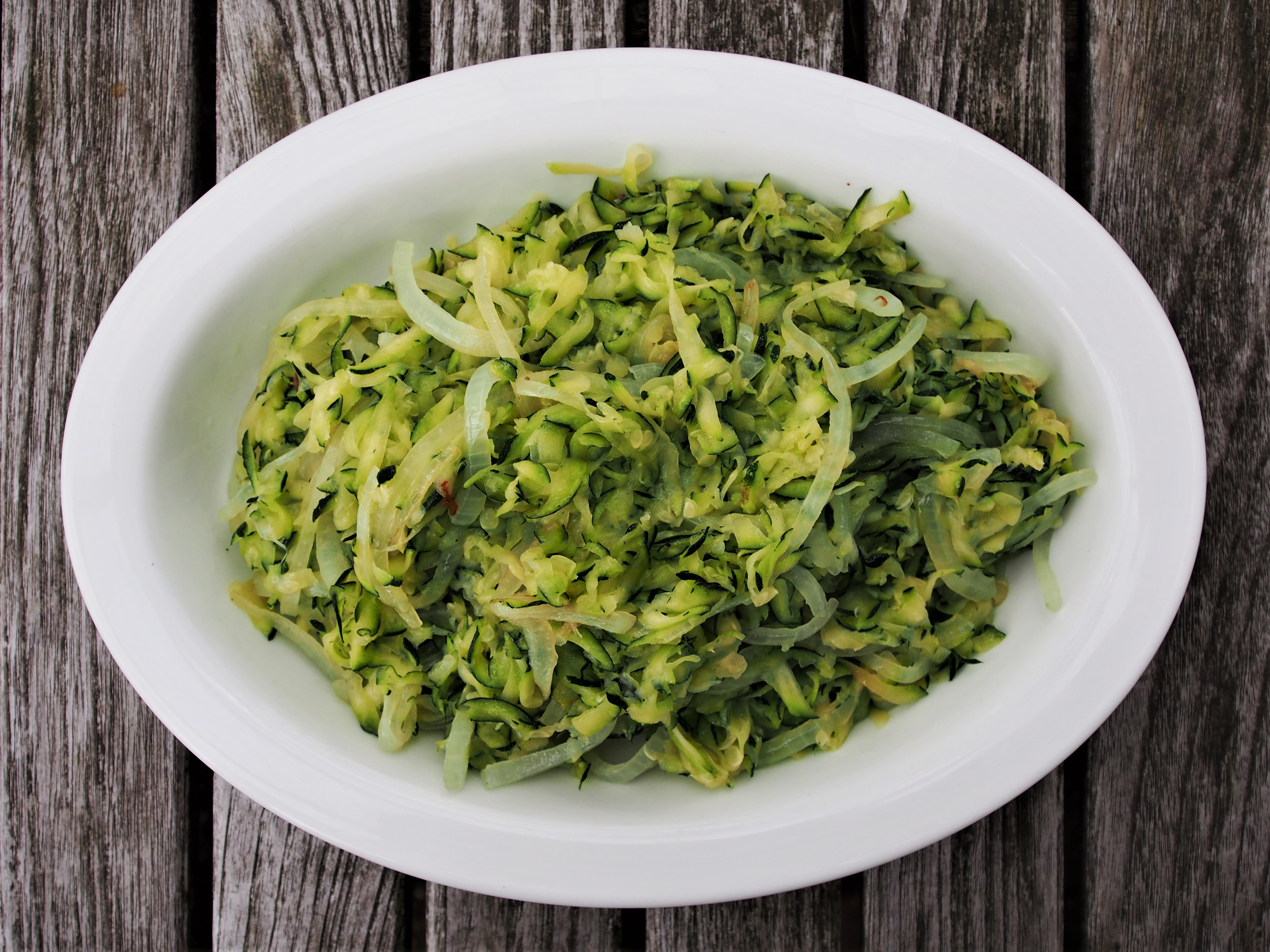 SAUTEED GRATED ZUCCHINI AND ONIONS