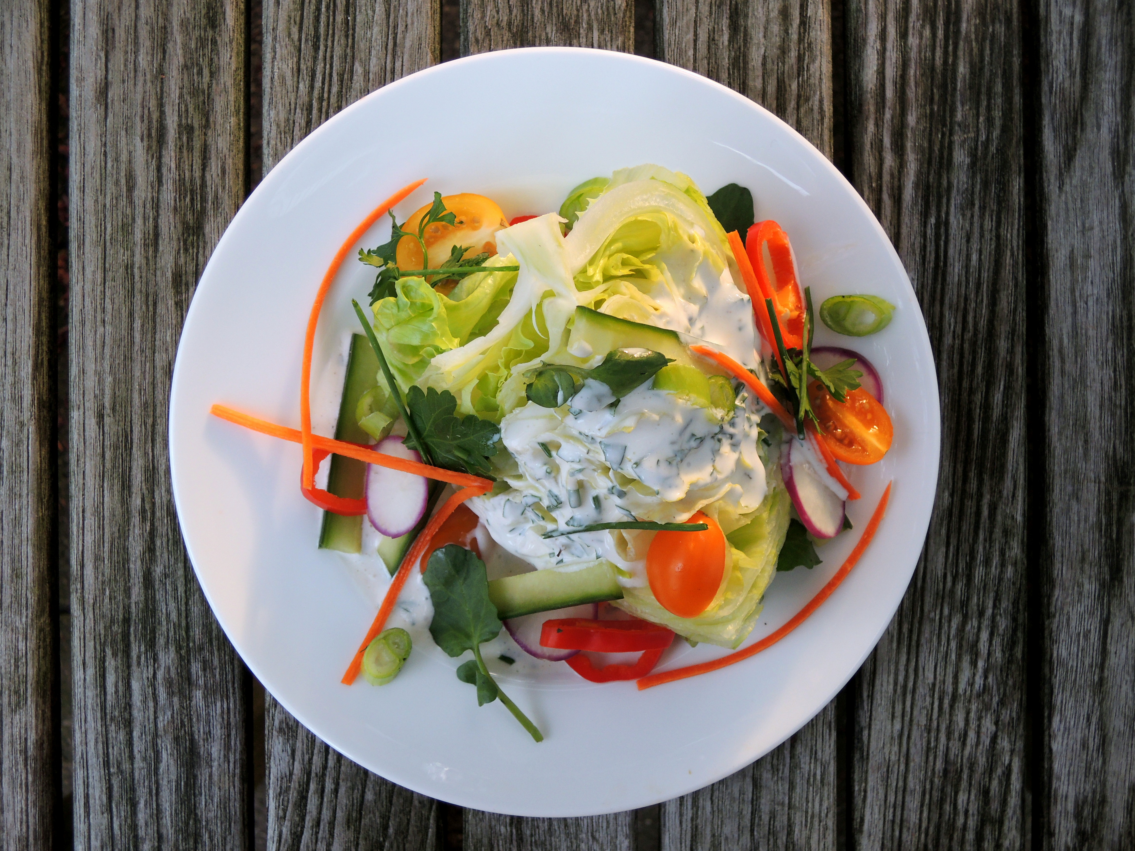 WEDGE SALAD WITH RANCH DRESSING