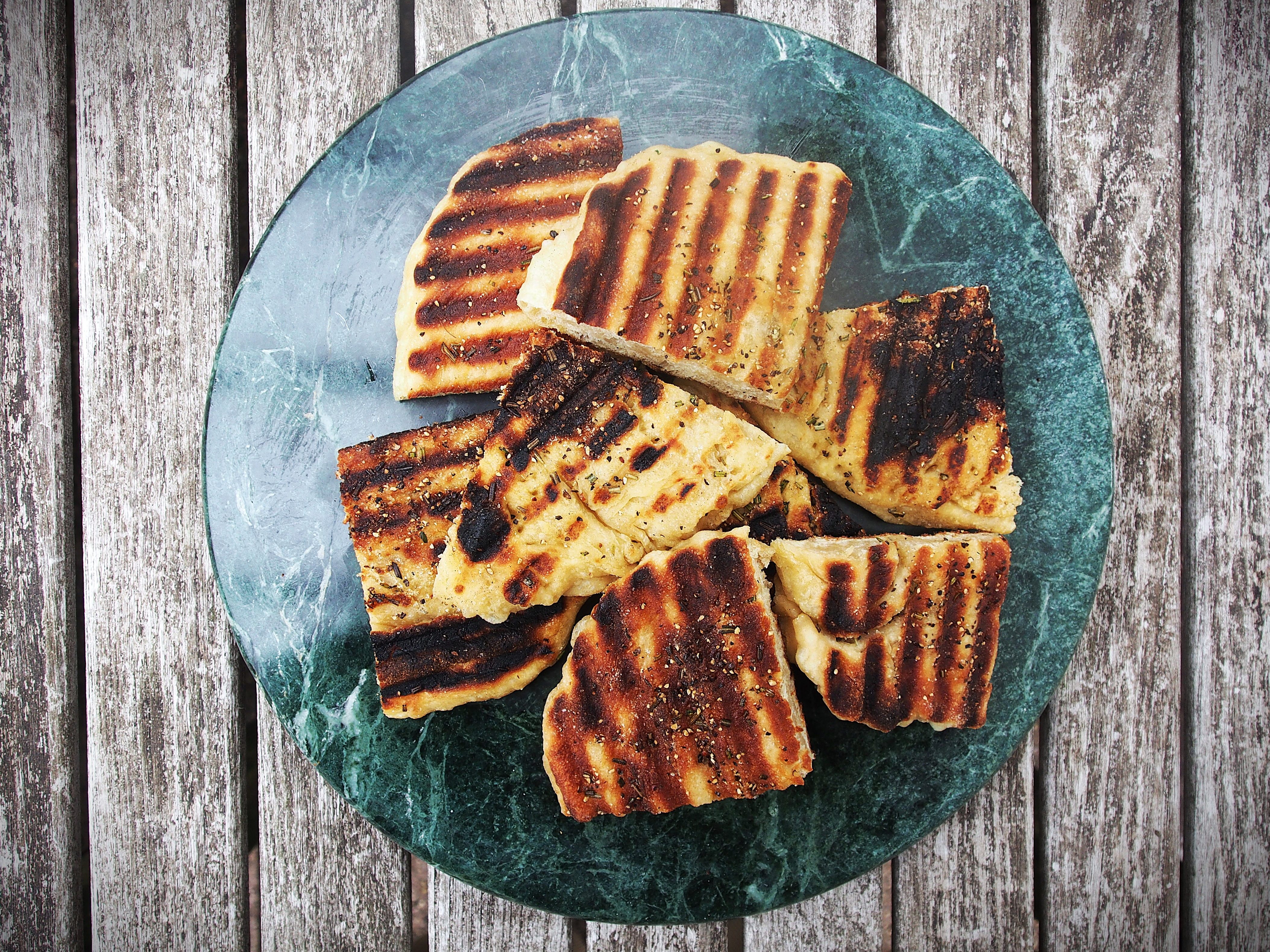 GRILLED PIZZA BIANCA WITH ROSEMARY AND SEA SALT